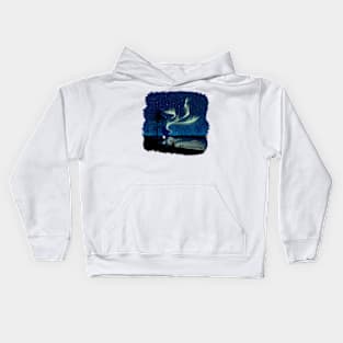 Double aurora in Scandinavia Kids Hoodie